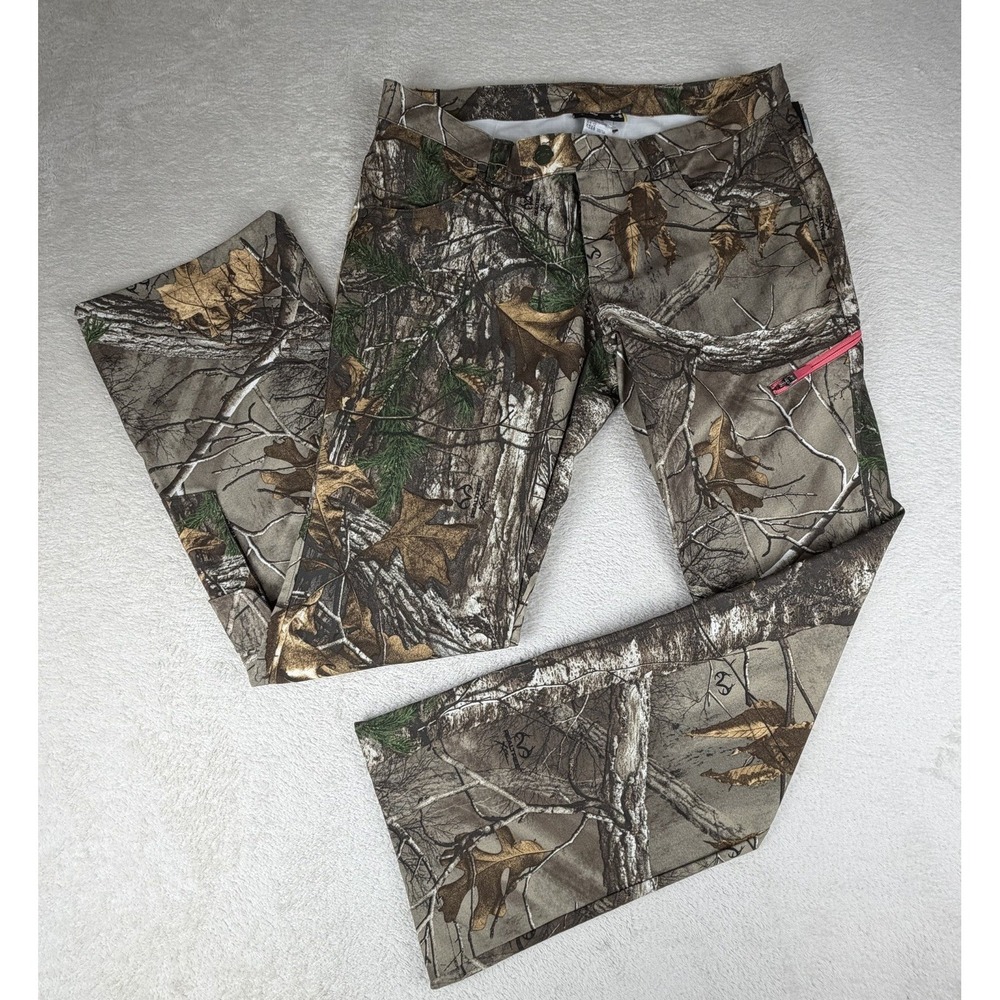 NWT-Under Armour Womens Size 12 Realtree Camo Hunting‎ Pants Pink Accent Outdoor